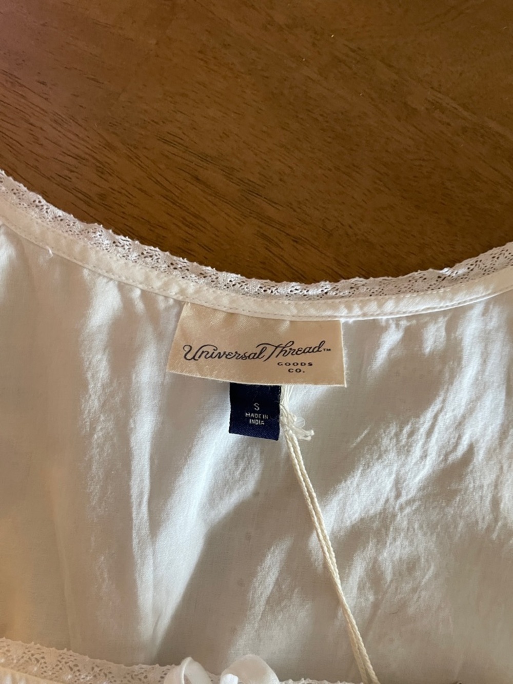 Universal Thread White Lace-Trim Slip Top